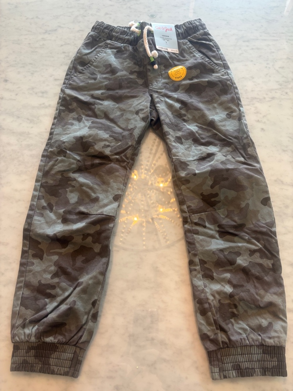Cat & Jack Olive and Gray Camo Joggers